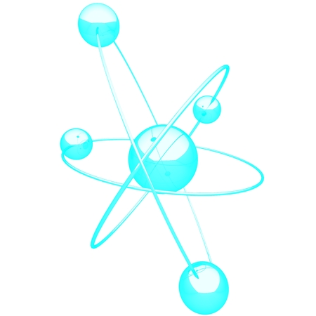 Three-dimensional ShinyGlowing Molecule on white backgroundの写真素材