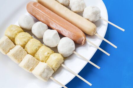meatball on a white plateの写真素材