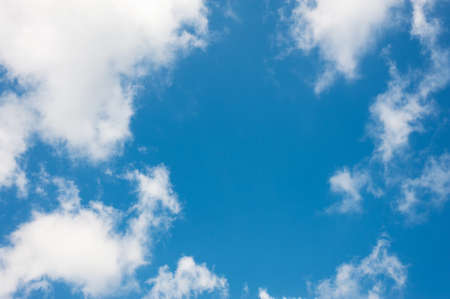 blue sky background with tiny cloudsの写真素材