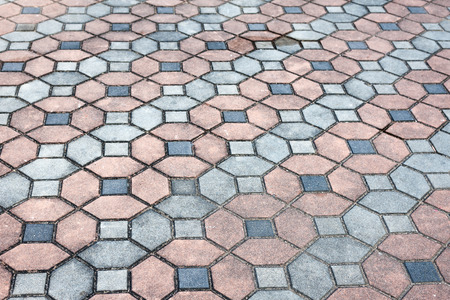 pattern of concrete block pavement walkway