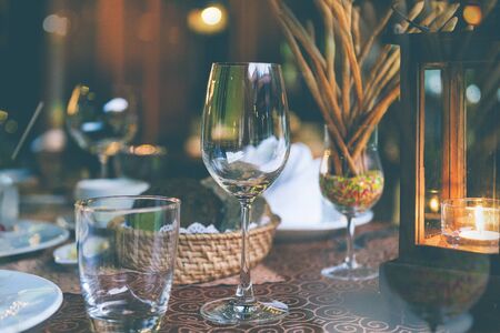 Romantic dinner setting  with process Vintage styleの写真素材