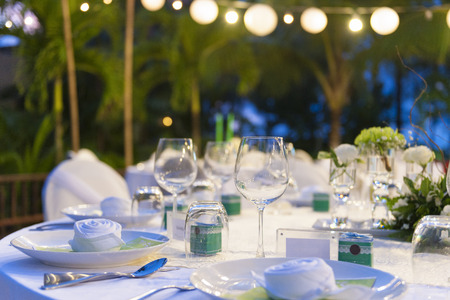 Romantic dinner setting の写真素材