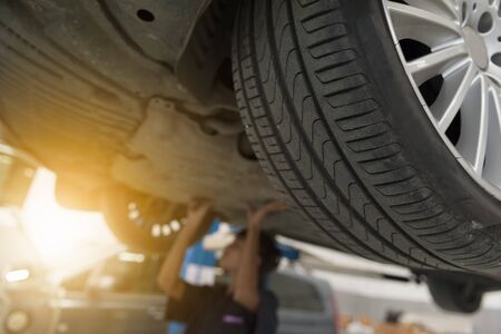Mechanic repairing a car