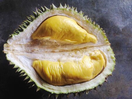 Durian ripe and fresh  with yellow colourの写真素材