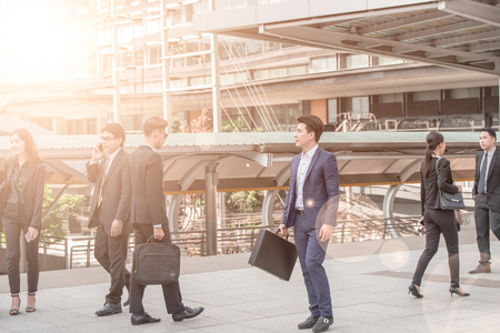 Business People Rush Hour Walking Commuting City Conceptの写真素材
