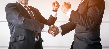 Success businessman shaking hands for successful .handshake of businessの写真素材