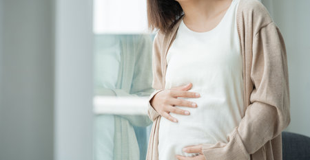 Pregnant girl at home
