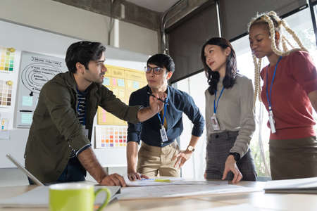 Group of business people team meeting in modern office working design planning and ideas conceptの写真素材