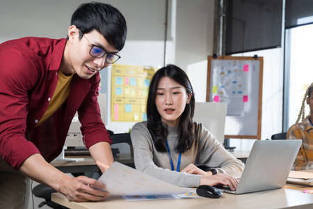 Group of business people team meeting in modern office working design planning and ideas conceptの写真素材