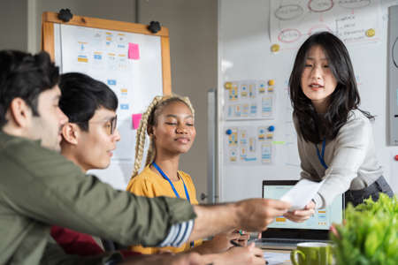 Group of business people team meeting in modern office working design planning and ideas conceptの写真素材