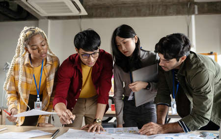 Group of business people team meeting in modern office working design planning and ideas conceptの写真素材