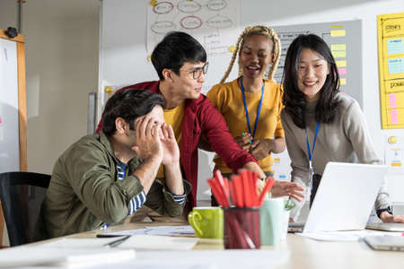Startup team working in office, business teamwork  Planning Meeting