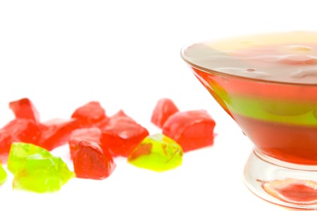 jelly in glass isolated