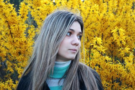 portrait of beautiful young girlの写真素材