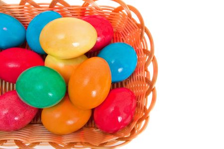 some easter eggs isolated on white backgroundの写真素材