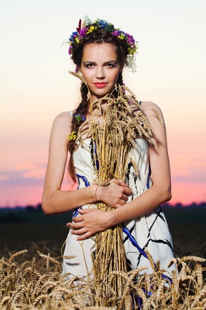 beautiful girl in summerの写真素材