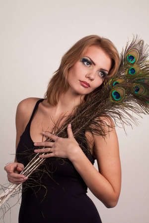 studio portrait of charming girlの写真素材