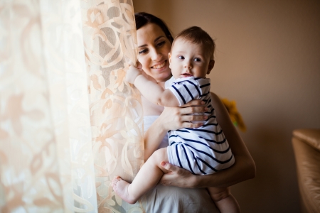 happy mother and her baby