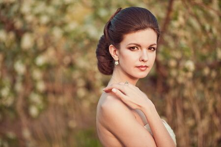 Portrait of a beautiful brunette bride