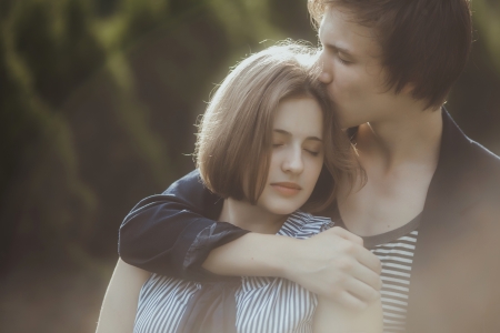 Happy young couple in love