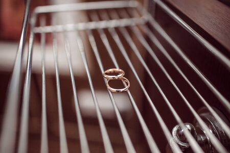 two wedding ringsの写真素材