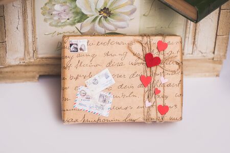 Valentines day present box compositionの写真素材