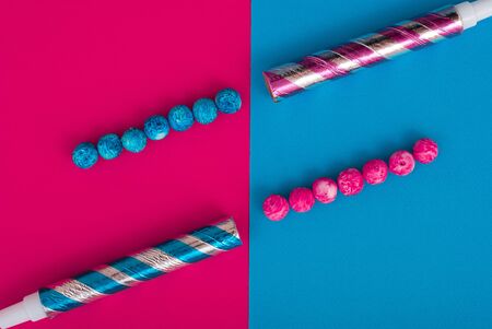 Abstract Colorful Background. Modern Material Design. Two colors with decoraions