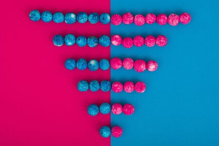 Abstract Colorful Background. Modern Material Design. Two colors with decoraionsの写真素材