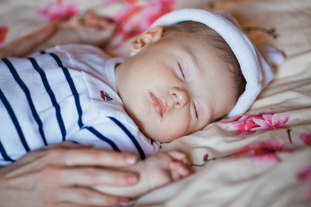 little cute baby at homeの写真素材
