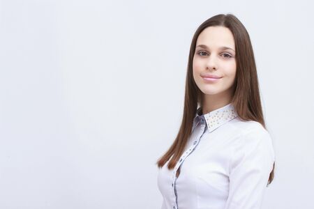 business people on grey backgroundの写真素材