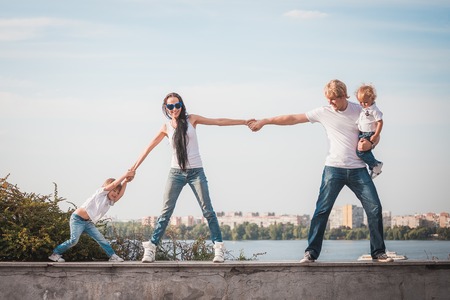 Portrait of happy family togetherの写真素材