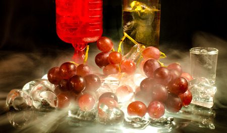 Series of wine on black backgroundの写真素材