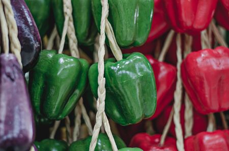 Bell pepper model close up backgroundの写真素材