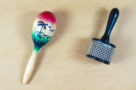 Percussion Accessories on Wood surface