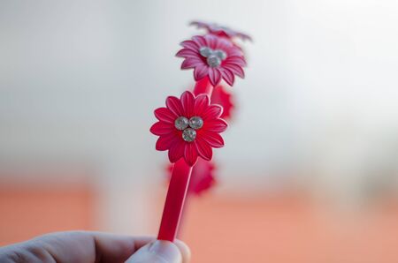 Headband floral print closeup