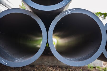 Water pipe pile pipeline to carry water.の写真素材