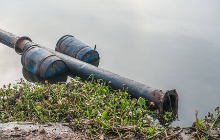 Old water supply pipeline was damaged.の写真素材