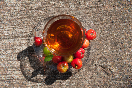 Cherry hot herbal tea.の写真素材