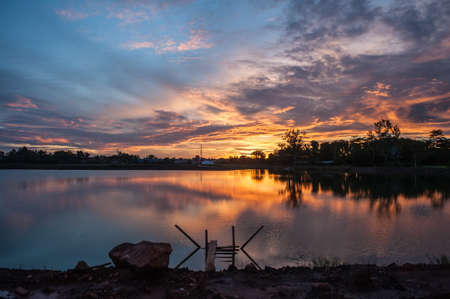 Sunrise and morning along the marsh.の写真素材