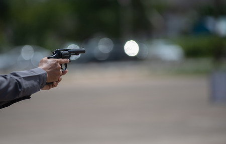 Police tactical firearms training outdoors.の写真素材