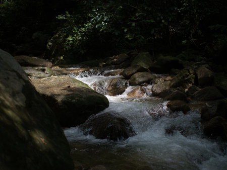 Waterfall 357 and nature in the lush forest	
Surat Thani province, Thailand