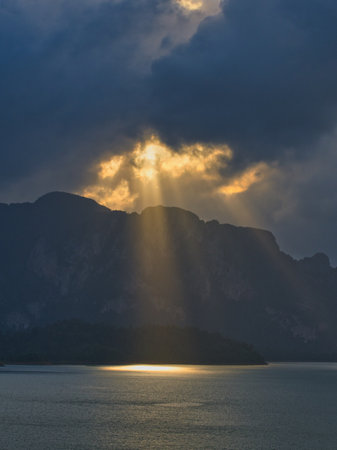 Sunset at Ratchaprapha Dam Khao Sok National Park, Surat Thani, Thailand