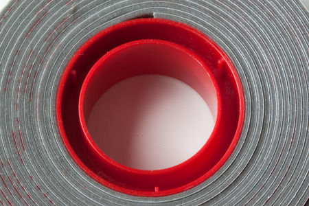 Double sided foam tape on white backgroundの写真素材
