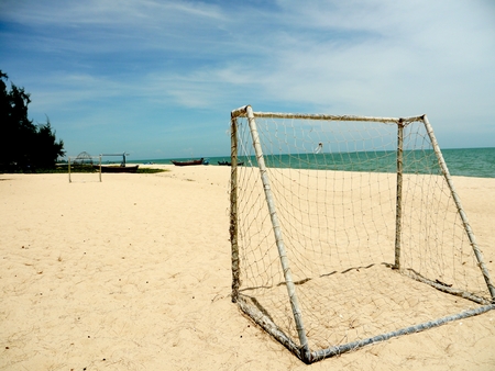 At Sea,Goal On The Beachの写真素材