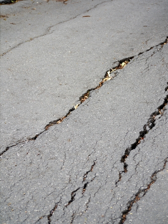Damaged road in the park