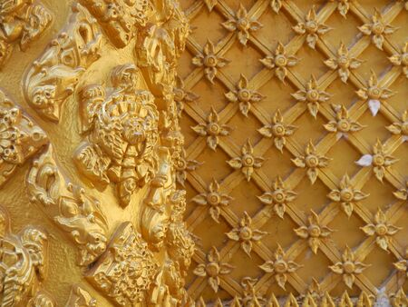 Gold post, Low relief sculptureの写真素材