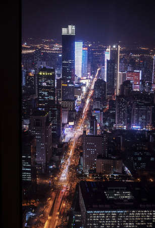 Night view of Nanjing Cityのeditorial素材