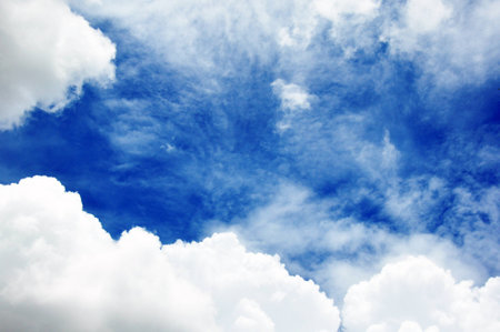 blue sky with clouds closeup