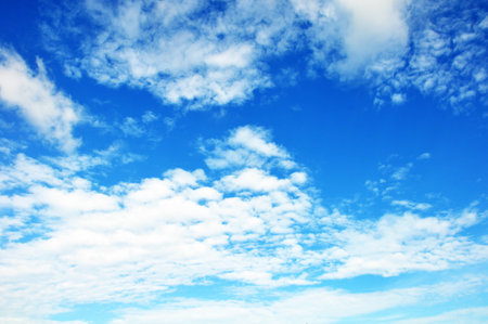blue sky with clouds closeupの写真素材
