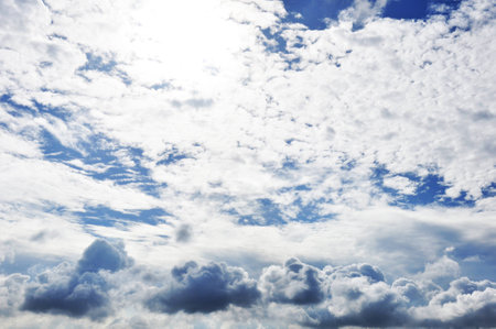 blue sky with clouds closeup